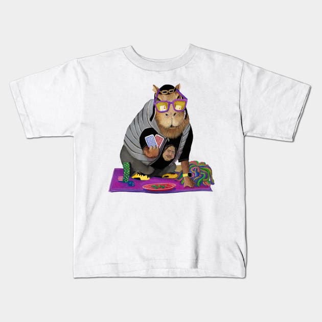 Capybara Pokerface Kids T-Shirt by argiropulo